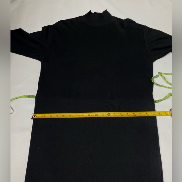 Zara Black MIDI DRESS with belt turtleneck fleece inside Trafaluc collection - Picture 11 of 14